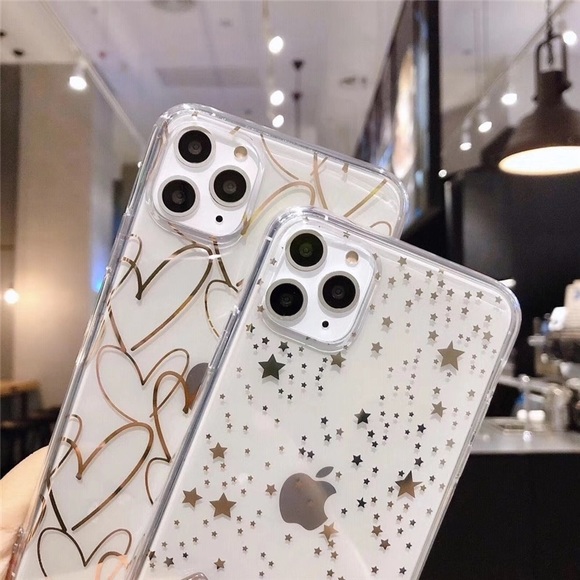 Clear iPhone 11 / XI Case w/ Rose Gold Heart Case - Picture 7 of 13